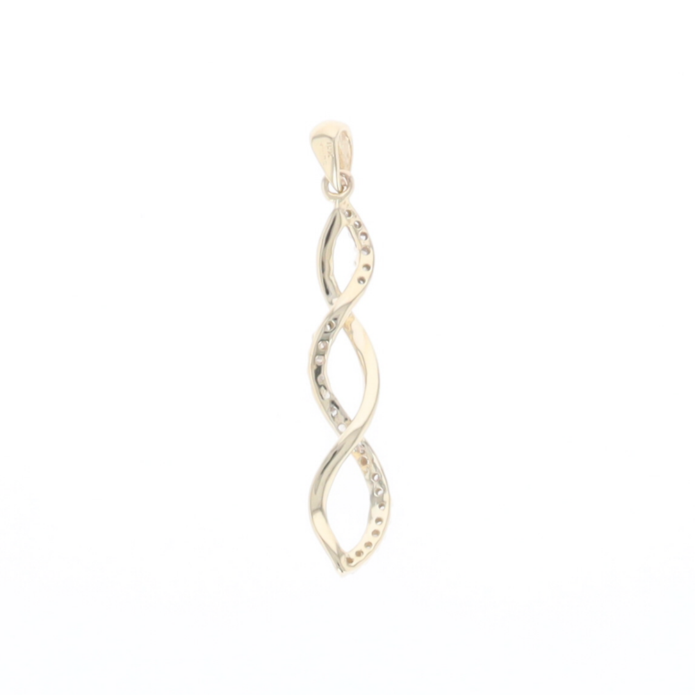 Ribbon Twist Diamond Pendant