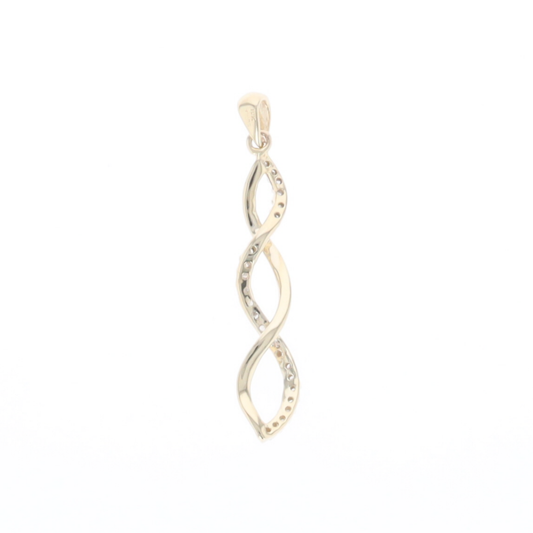 Ribbon Twist Diamond Pendant