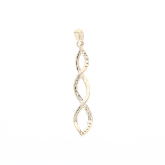 Ribbon Twist Diamond Pendant