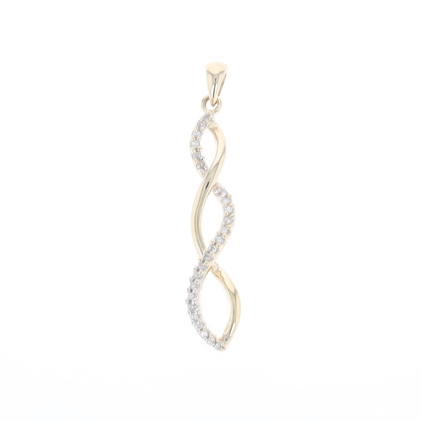 Ribbon Twist Diamond Pendant