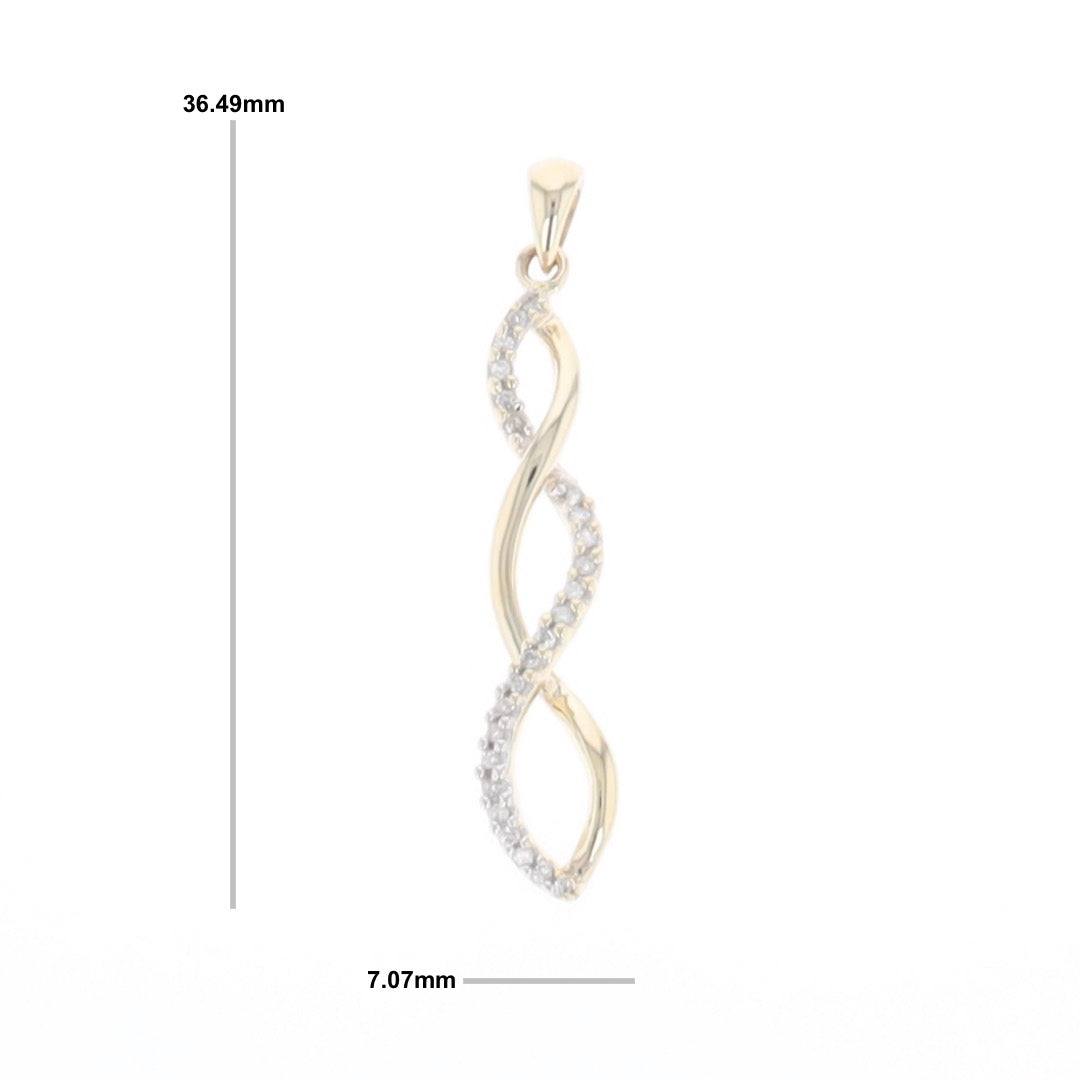 Ribbon Twist Diamond Pendant