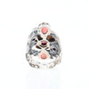 Pink Tourmaline and Rhodochrosite Floral Ring