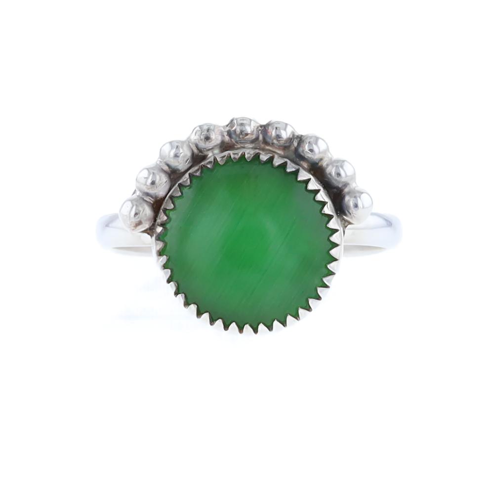 Green Glass Beaded Ring