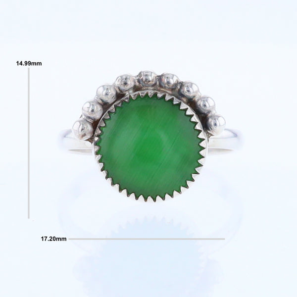 Green Glass Beaded Ring