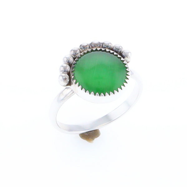 Green Glass Beaded Ring