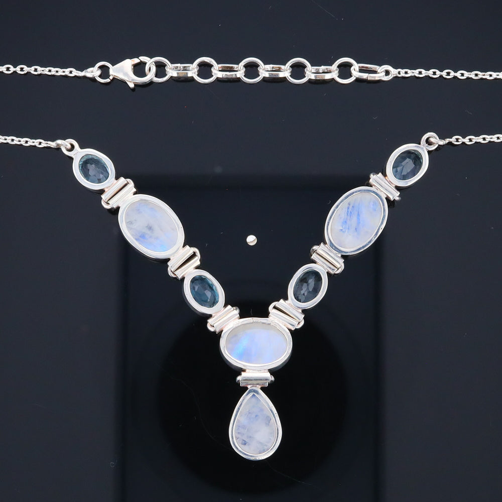 Moonstone & Blue Topaz Necklace