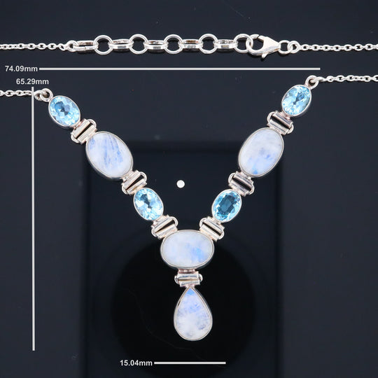 Moonstone & Blue Topaz Necklace