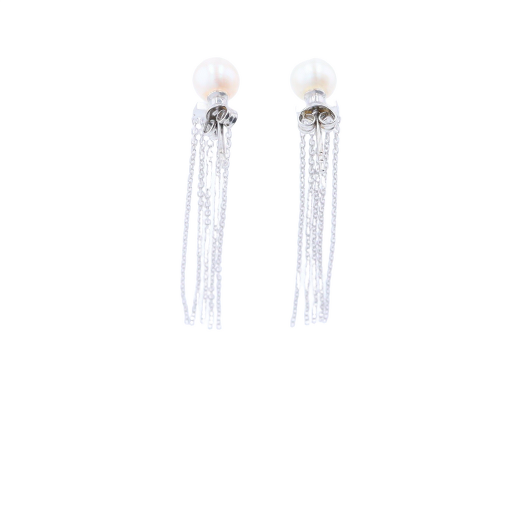Tassel Chain Pearl Earrings