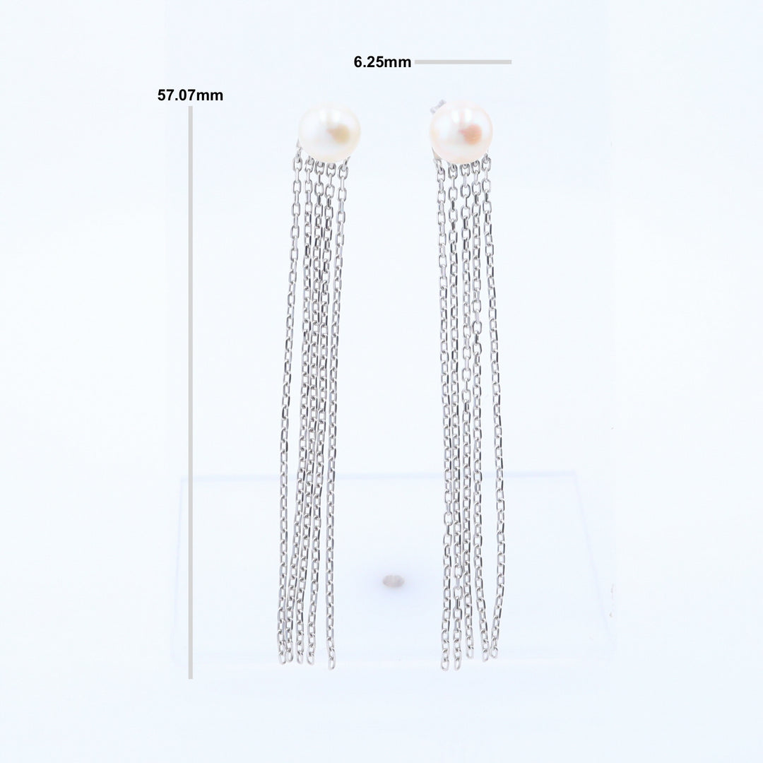 Tassel Chain Pearl Earrings