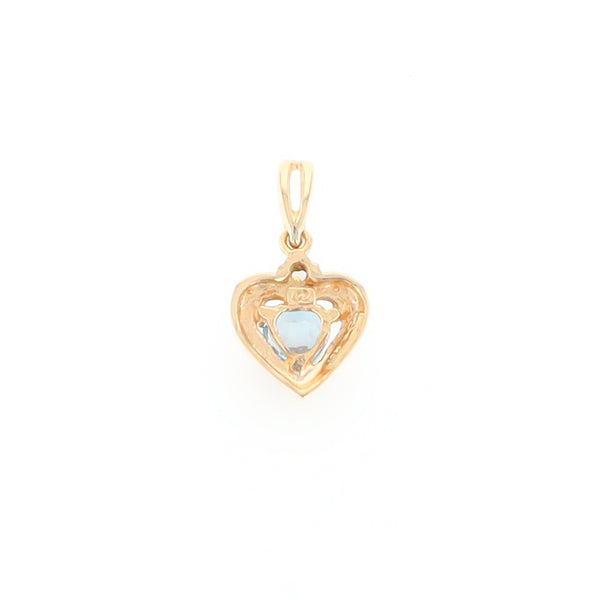 Blue Topaz Heart Pendant