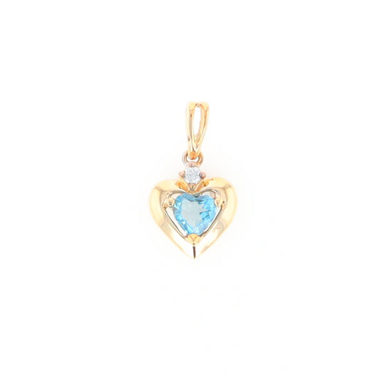 Blue Topaz Heart Pendant