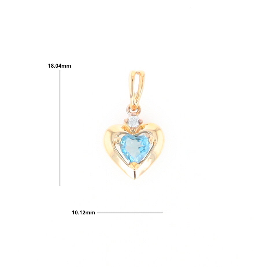 Blue Topaz Heart Pendant