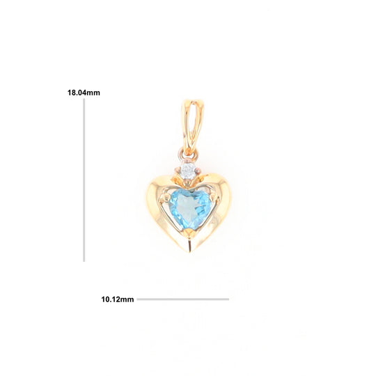 Blue Topaz Heart Pendant