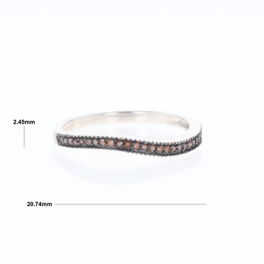 Stackable Orange/Brown Diamond Ring