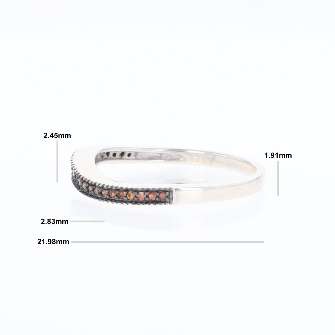 Stackable Orange/Brown Diamond Ring