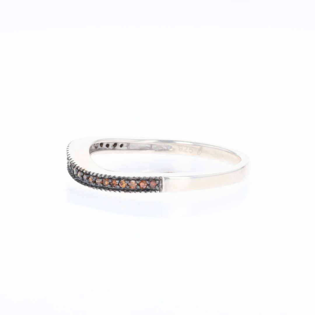 Stackable Orange/Brown Diamond Ring
