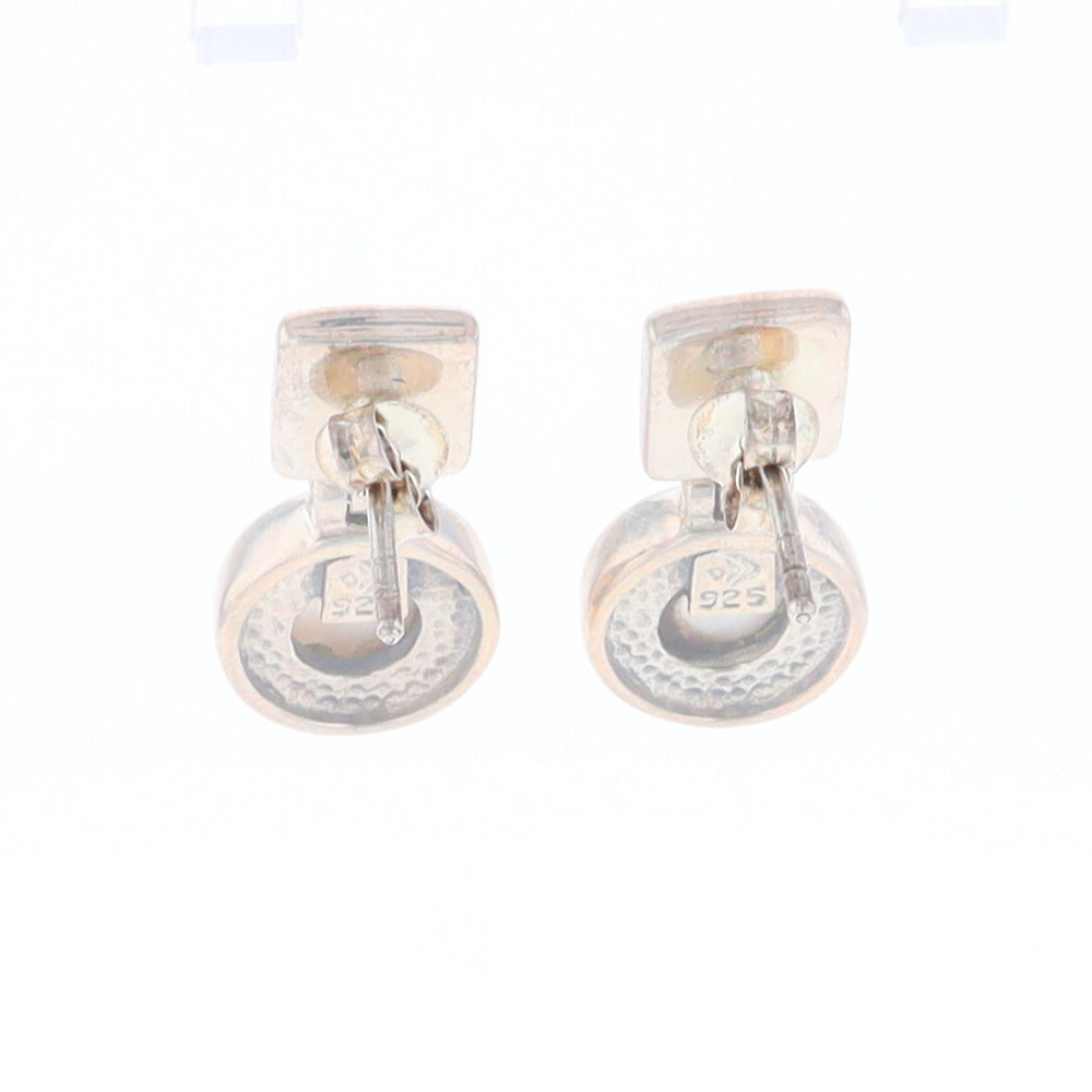 Square Swirl Mother of Pearl Stud Earrings