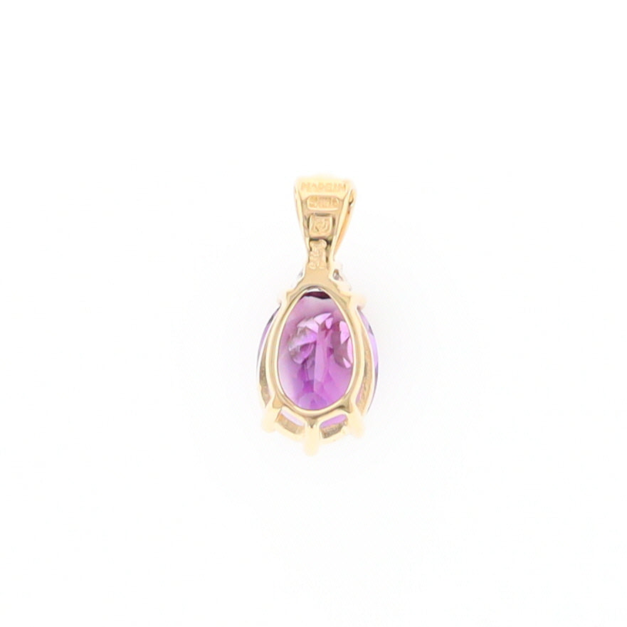 Oval Amethyst Diamond Pendant