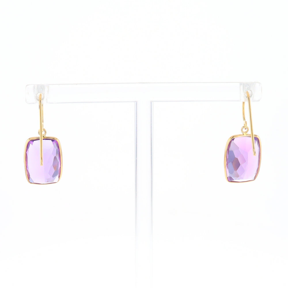 Solitaire Amethyst Dangle Earrings