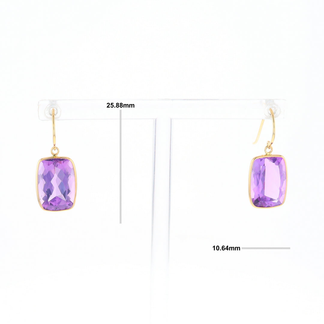 Solitaire Amethyst Dangle Earrings