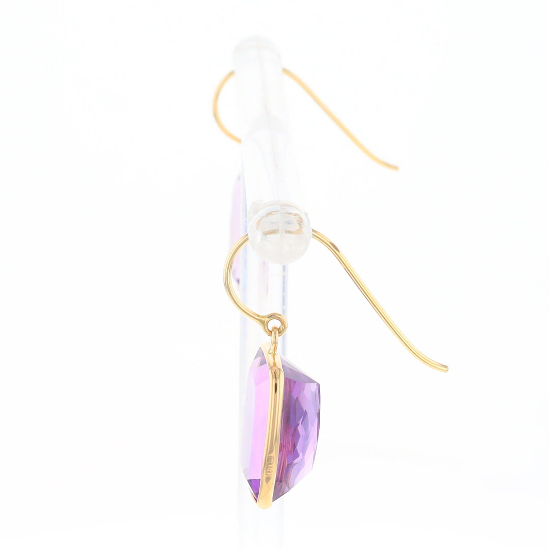 Solitaire Amethyst Dangle Earrings