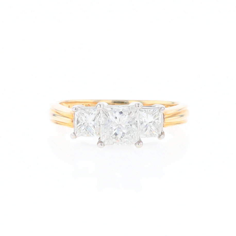 Two-Tone Princess Cut Diamond Engagement Ring