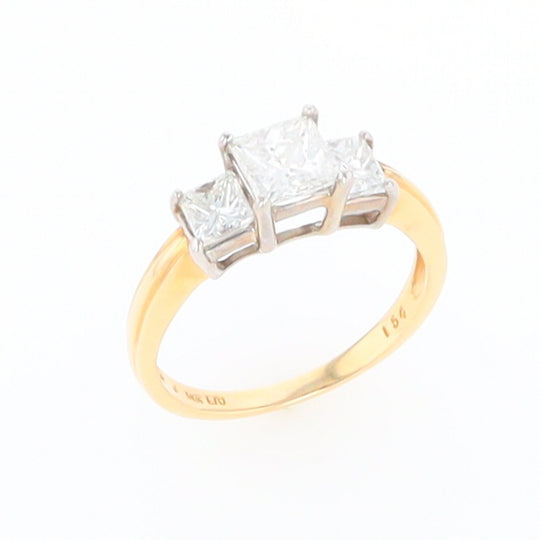 Two-Tone Princess Cut Diamond Engagement Ring