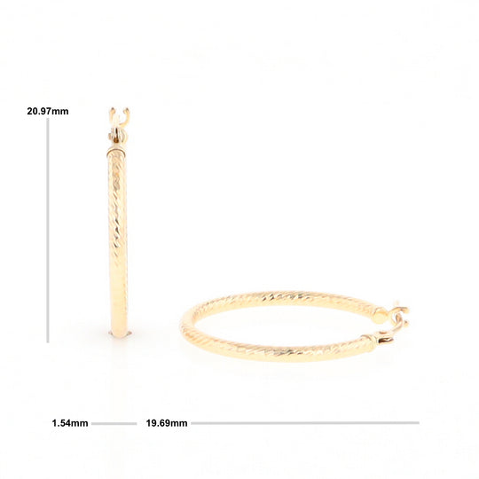 Gold Ribbed Hoop Earrings