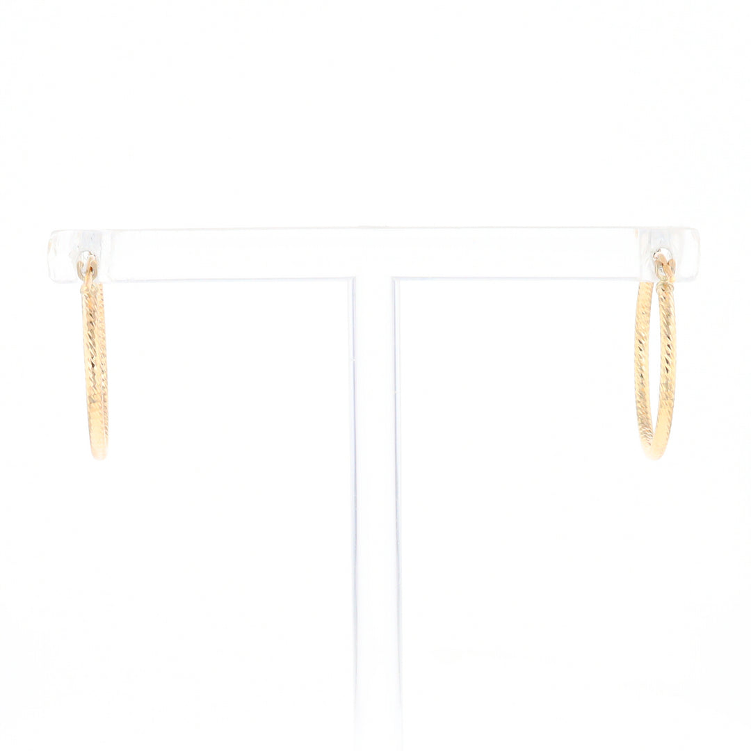 Gold Ribbed Hoop Earrings