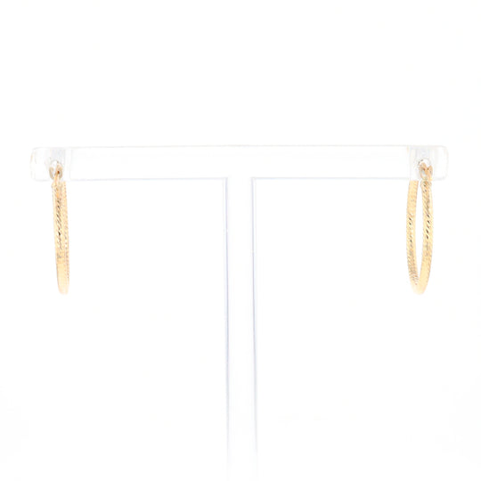 Gold Ribbed Hoop Earrings