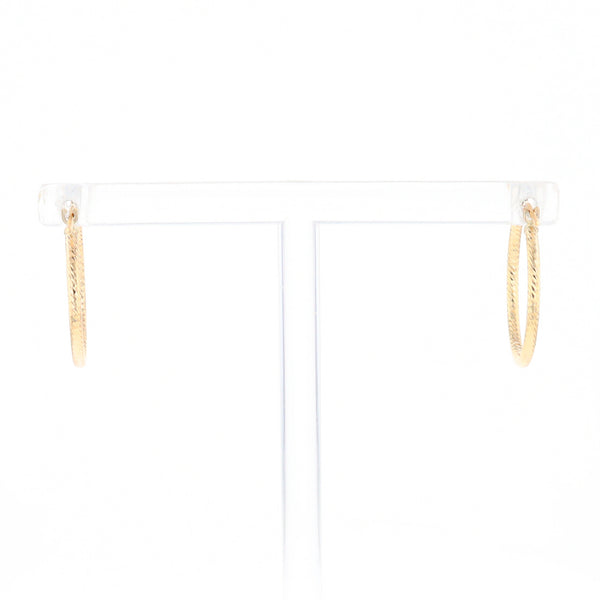 Gold Ribbed Hoop Earrings