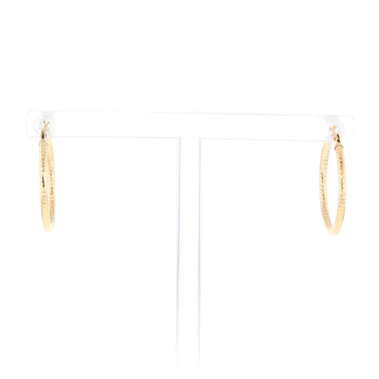 Gold Ribbed Hoop Earrings