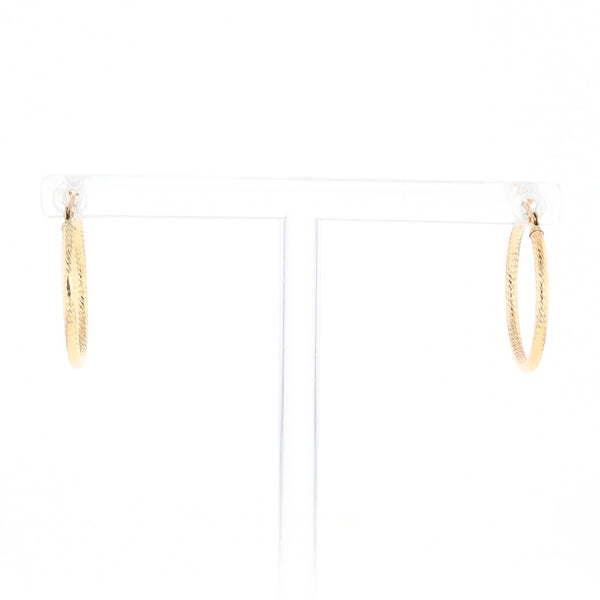 Gold Ribbed Hoop Earrings