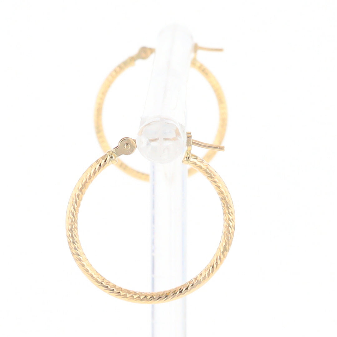 Gold Ribbed Hoop Earrings