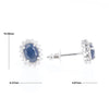 Oval Blue Sapphire Earrings With Halo