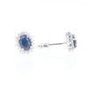 Oval Blue Sapphire Earrings With Halo