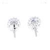 Oval Blue Sapphire Earrings With Halo