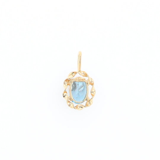 Blue Topaz Twisted Frame Pendant