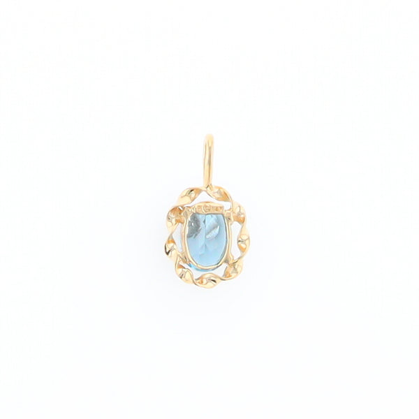 Blue Topaz Twisted Frame Pendant