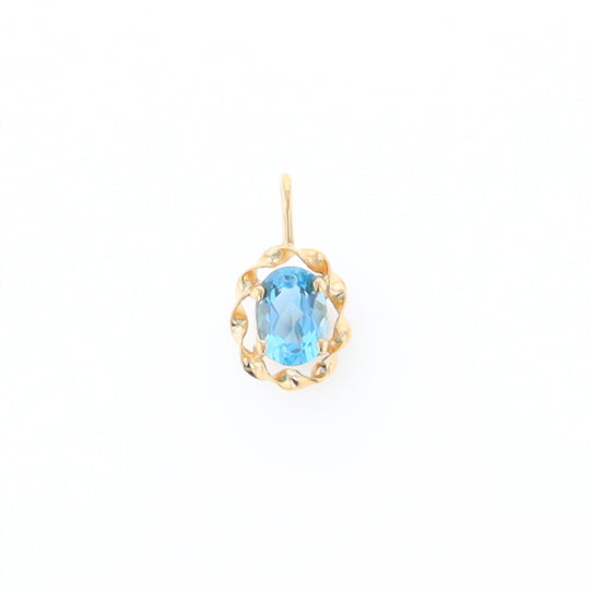 Blue Topaz Twisted Frame Pendant