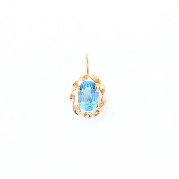 Blue Topaz Twisted Frame Pendant