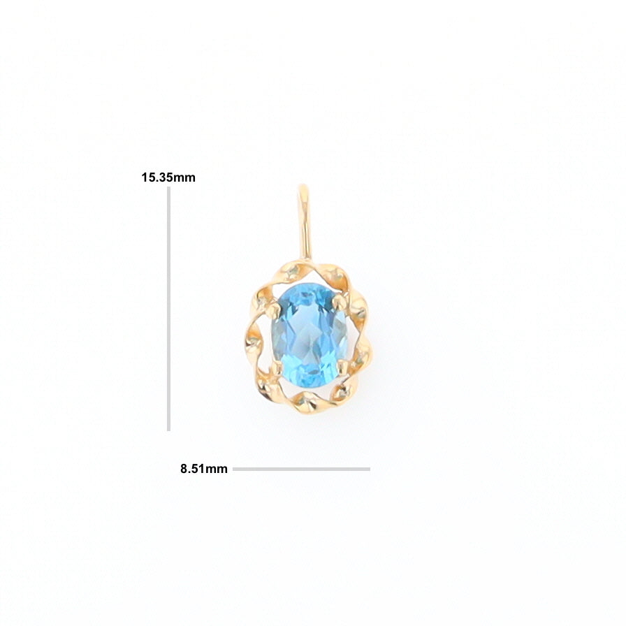 Blue Topaz Twisted Frame Pendant