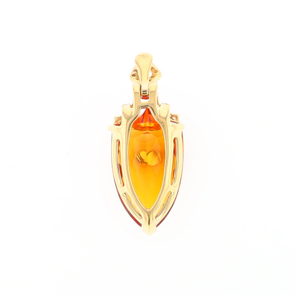 Citrine Pendant with Diamond Bail