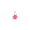 Ruby Pendant with Diamond Halo