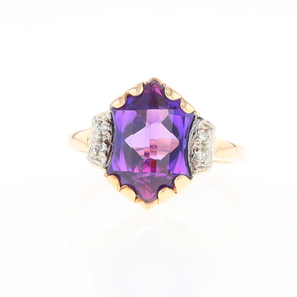 Vintage Hexagon Sapphire Ring