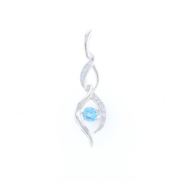 Floating Topaz Twisted Pendant