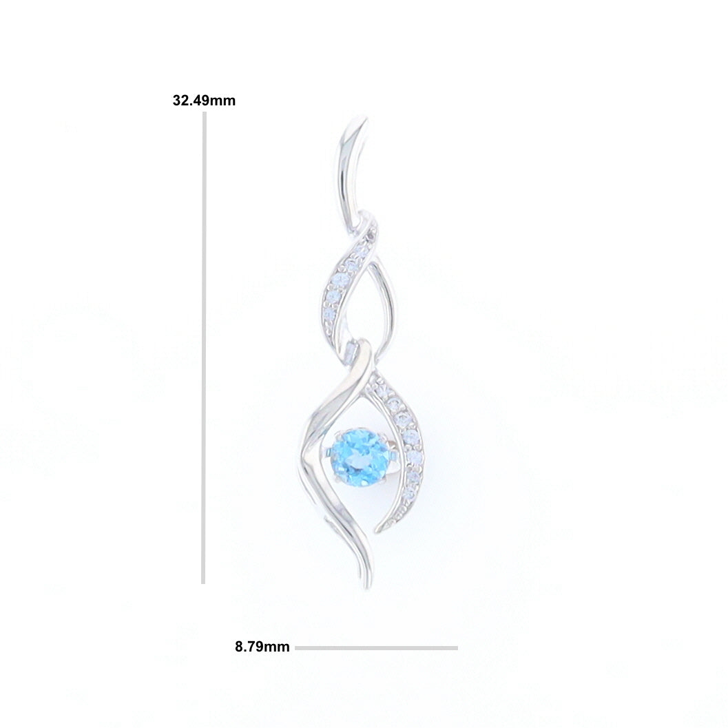 Floating Topaz Twisted Pendant