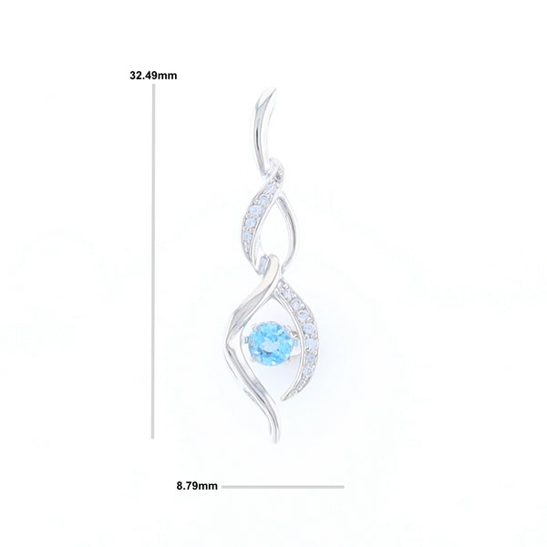 Floating Topaz Twisted Pendant