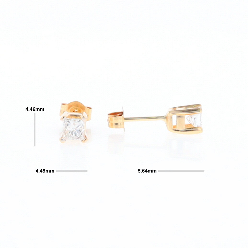 0.48ctw Princess Cut Diamond Studs