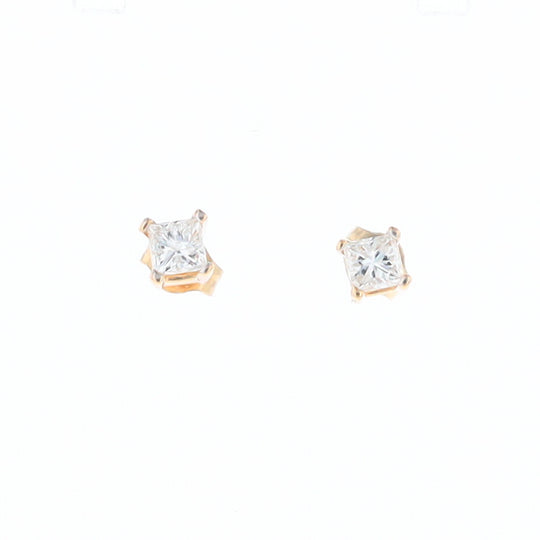 0.48ctw Princess Cut Diamond Studs